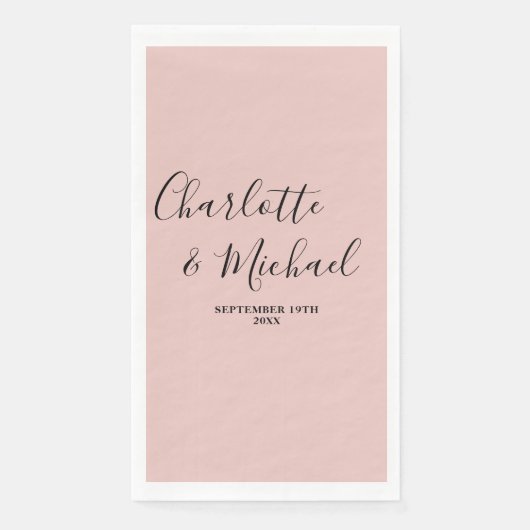 Rose Gold Script Minimalistisch Wedding Serviette (Vorderseite)