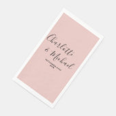 Rose Gold Script Minimalistisch Wedding Serviette (Ecke)