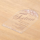Rose gold script modern Sweet 16 clear arch Acryleinladungen (Ablage )