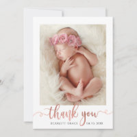 Rose Gold Script Moderner Overlay Text Baby Foto