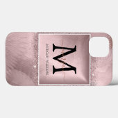 Rose Gold Script Monogram Case-Mate iPhone Hülle (Rückseite (Horizontal))
