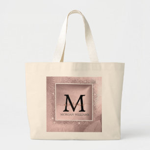 Rose Gold Script Monogram Jumbo Stoffbeutel