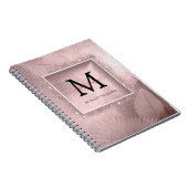 Rose Gold Script Monogram Notizblock (Rechte Seite)