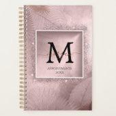 Rose Gold Script Monogram Planer (Vorderseite)