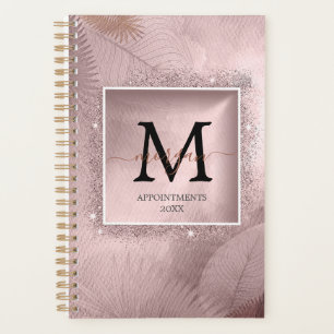 Rose Gold Script Monogram Planer