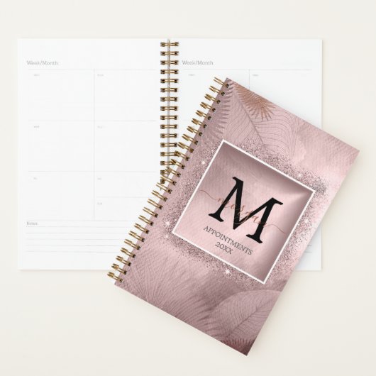 Rose Gold Script Monogram Planer (Anzeige)