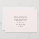 Rose Gold Script Neugeborenen Kinderfoto Vielen Da Dankeskarte (Rückseite)