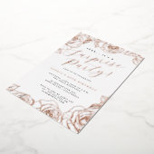 Rose Gold Script Rose Überraschung Party Folieneinladung (Gedreht)