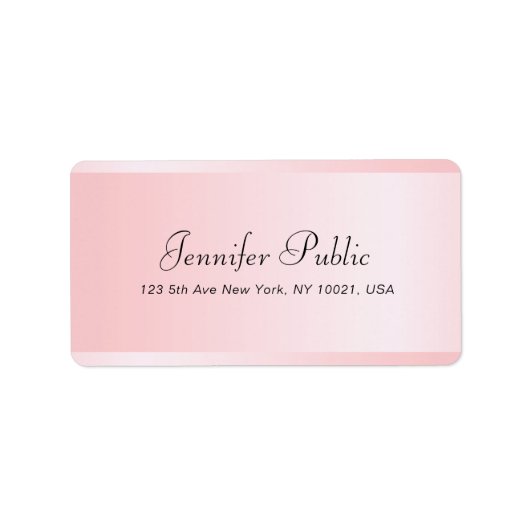 Rose Gold Script Template Elegante Typografie Adressaufkleber (Vorne)