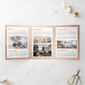 Rose Gold Sea Fan Coral Muster Designer Broschüre (Innenseite)