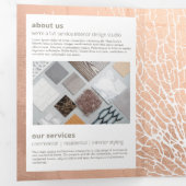 Rose Gold Sea Fan Coral Muster Designer Broschüre (Innen Erste Seite)