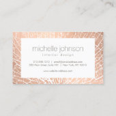 Rose Gold Sea Fan Korallen Muster Visitenkarte (Rückseite)