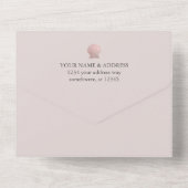 Rose Gold Seashell Elegantes Ocean Beach PINK All In One Einladung (Rückseite)