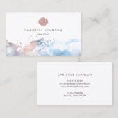 Rose Gold Seashell Logo Design Visitenkarte (Vorne/Hinten)