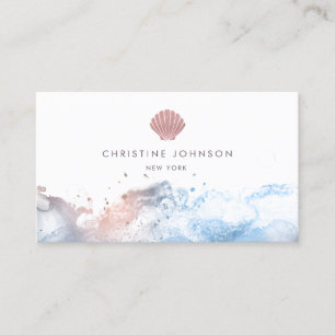Rose Gold Seashell Logo Design Visitenkarte