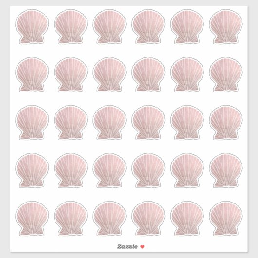Rose Gold Seashell Mehrere Aufkleber (Blatt)