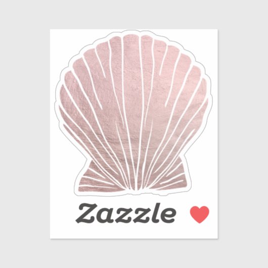 Rose Gold Seashell Stickers Aufkleber (Blatt)