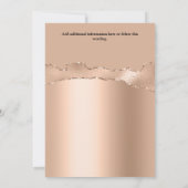 Rose Gold Seepferd schimmern irisierende Muschel K Einladung (Rückseite)