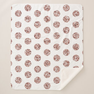 Rose Gold Sequel Random Dot Muster Glitzer Art Sherpadecke