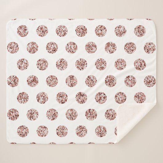 Rose Gold Sequel Random Dot Muster Glitzer Art Sherpadecke (Vorderseite (Horizontal))