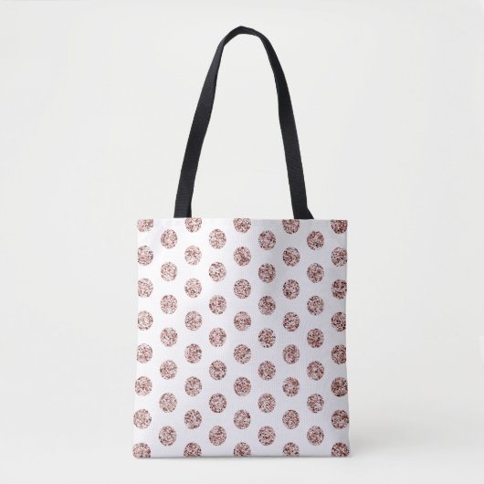 Rose Gold Sequel Random Dot Muster Glitzer Art Tasche (Vorderseite)