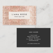 Rose Gold Sequin Beauty Salon Visitenkarte (Vorne/Hinten)