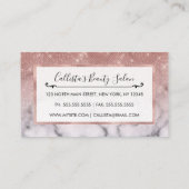 Rose Gold Sequin Glitzer Weißes Marmor Ombre Rabattkarte (Rückseite)