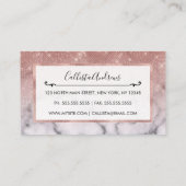 Rose Gold Sequin Glitzer Weißes Marmor Ombre Visitenkarte (Rückseite)