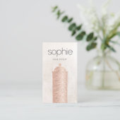 Rose Gold Sequin Haar Stylist Spray kann Salon Visitenkarte (Stehend Vorderseite)