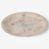 Rose Gold Shabby-Chic Hochzeit Pappteller (Schrägansicht)