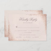 Rose Gold Shimmer Elegante Hochzeit RSVP Karte (Vorne/Hinten)