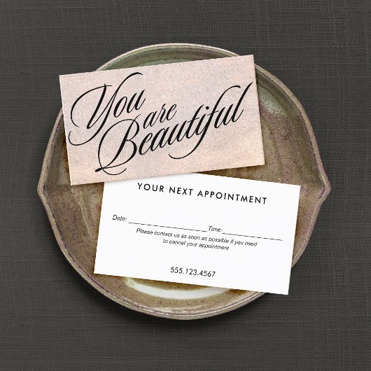 Rose Gold Shimmer Ernennung Erinnerung Terminkarte
