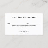 Rose Gold Shimmer Ernennung Erinnerung Terminkarte (Rückseite)