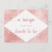 Rose Gold Shimmer Foil Brautparty Rezept Karte (Vorderseite)