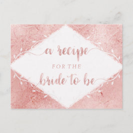Rose Gold Shimmer Foil Brautparty Rezept Karte