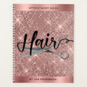 Rose Gold Shimmer Haar Termin Buchplaner Planer (Vorderseite)
