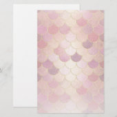 Rose Gold Shimmer Mermaid Scale Muster Briefpapier (Vorne/Hinten)