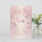 Rose Gold Shimmer Mermaid Scale Muster Briefpapier (Stehend Vorderseite)