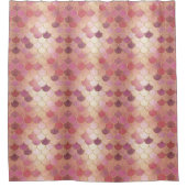 Rose Gold Shimmer Mermaid Scale Muster Duschvorhang (Vorderseite)