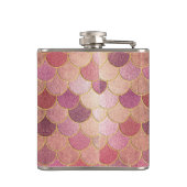 Rose Gold Shimmer Mermaid Scale Muster Flachmann (Rückseite)