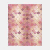 Rose Gold Shimmer Mermaid Scale Muster Fleecedecke (Vorderseite)