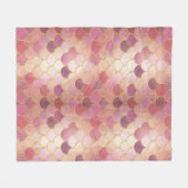 Rose Gold Shimmer Mermaid Scale Muster Fleecedecke (Vorderseite (Horizontal))