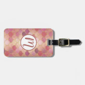 Rose Gold Shimmer Mermaid Scale Muster Gepäckanhänger (Vorderseite horizontal)