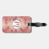 Rose Gold Shimmer Mermaid Scale Muster Gepäckanhänger (Rückseite horizontal)