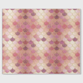 Rose Gold Shimmer Mermaid Scale Muster Geschenkpapier (Flach)