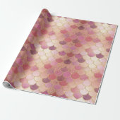 Rose Gold Shimmer Mermaid Scale Muster Geschenkpapier (Ungerollt)