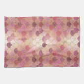 Rose Gold Shimmer Mermaid Scale Muster Geschirrtuch (Horizontal)