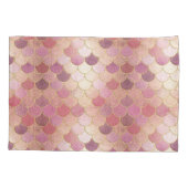 Rose Gold Shimmer Mermaid Scale Muster Kissenbezug (Rückseite)