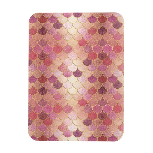 Rose Gold Shimmer Mermaid Scale Muster Magnet (Vertikal)