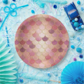 Rose Gold Shimmer Mermaid Scale Muster Pappteller (Party)